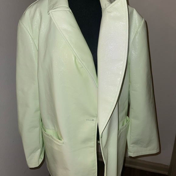 Asos lime green patent leather jacket - Picture 1 of 3